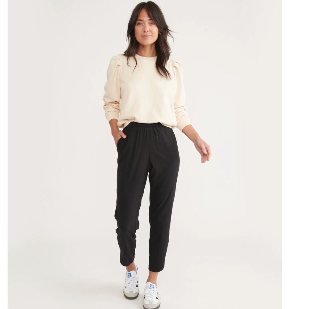 Marine Layer Allison Pant, Size Small, Black Tencel, NWT